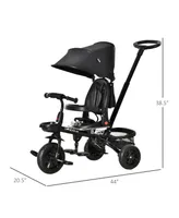 4 in 1 Adjustable Baby Tricycle w/ Removable Handle, Brake, Cover