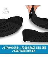 Zulay Kitchen Adjustable Clip On Silicone Pot Strainer For Most Pots & Pans