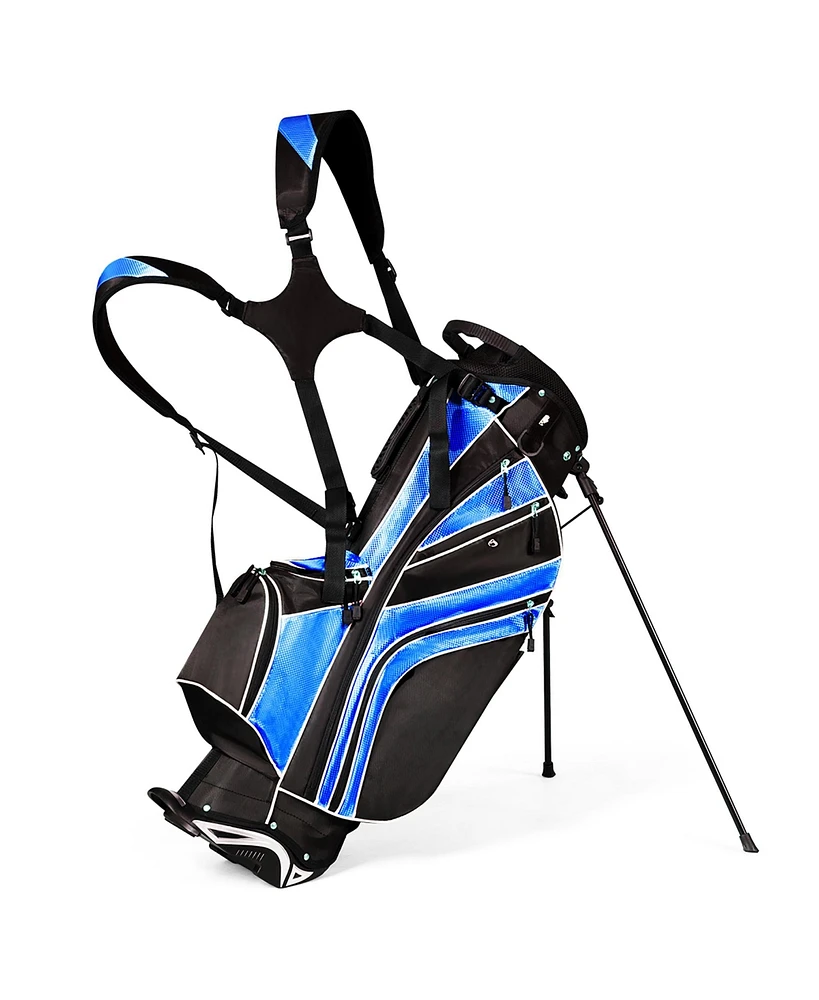 Costway Golf Stand Cart Bag Club w/6 Way Divider Carry Organizer