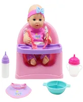 Dream Collection Feeding Fun Baby Doll Gi-Go Dolls, Kids 7 Piece Playset