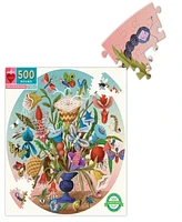 Eeboo Piece and Love Crazy Bug Bouquet 500 Piece Round Jigsaw Puzzle Set