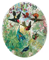 Eeboo Piece Love Hummingbirds Round Circle Jigsaw Puzzle Set, 500 Piece