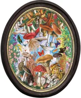 Eeboo Piece and Love Mushrooms and Butterflies Round Circle Jigsaw Puzzle Set, 500 Pieces