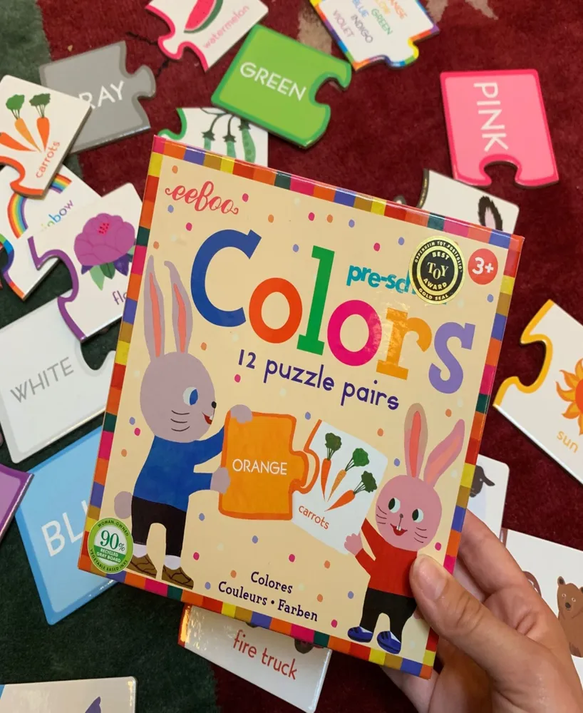 Eeboo Preschool Colors 12 Puzzle Pairs
