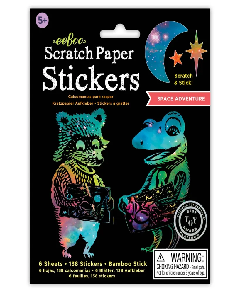 Eeboo Scratch Paper Stickers Space Adventure