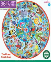 Eeboo Good Deeds 36 Piece Giant Round Jigsaw Puzzle for Kids