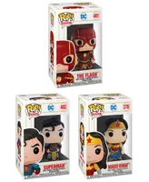 Funko Heroes Pop Marvel Imperial Palace the Flash, Superman and Wonder Woman 3 Piece Collectors Set