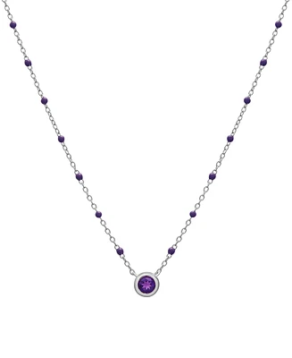 Birthstone Gemstone Necklace Sterling Silver, 16" + 2" extender