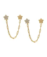 Macy's Cubic Zirconia Double Star Chain Dangling Earrings