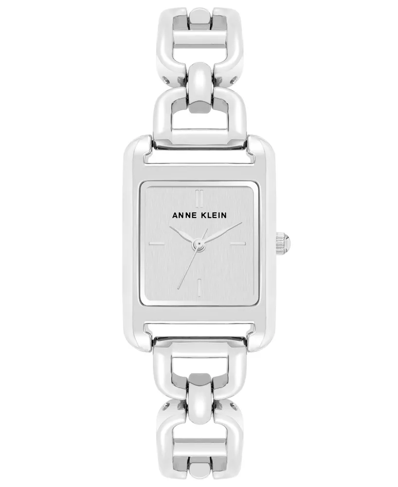 Anne Klein Women's Silver-Tone Alloy Open Link Bracelet Watch, 33mm