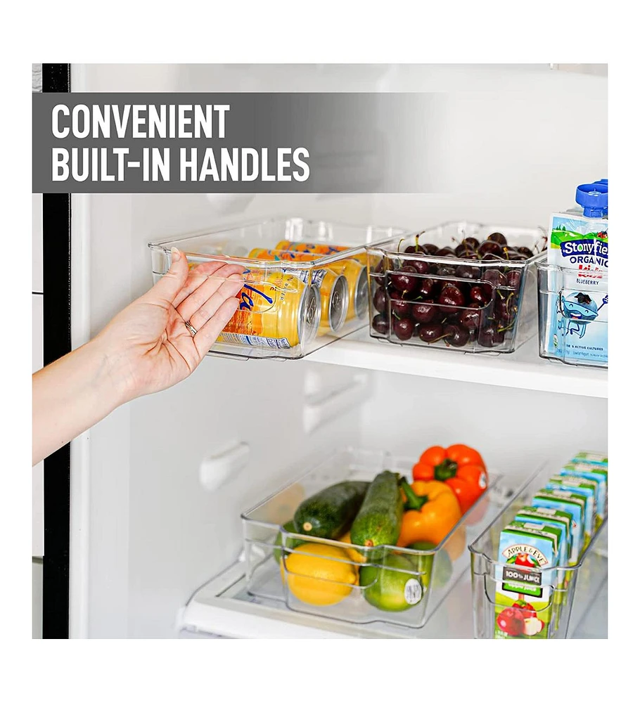 Zulay Kitchen 4 Pack Clear Fridge Organizers and Storage