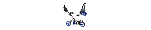 Costway Foldable 3 Wheel Push Pull Golf Club Cart Trolley