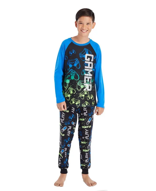 Jellifish Kids Toddler, Child Boys 3-Piece Pajama Set Kids Sleepwear, Long  Sleeve Top with Long Cuffed Pants and Matching Shorts Pj Set