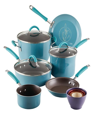 Rachael Ray Cucina Porcelain Enamel 14 Piece Nonstick Cookware and Measuring Cup Set