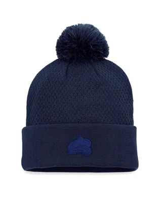 Women's Fanatics Navy Colorado Avalanche Authentic Pro Road Cuffed Knit Hat with Pom