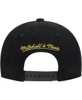 Big Boys Mitchell & Ness Black Marquette Golden Eagles Corduroy Script Snapback Hat