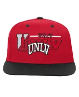 Big Boys Mitchell & Ness Scarlet and Black Unlv Rebels Varsity Letter Snapback Hat