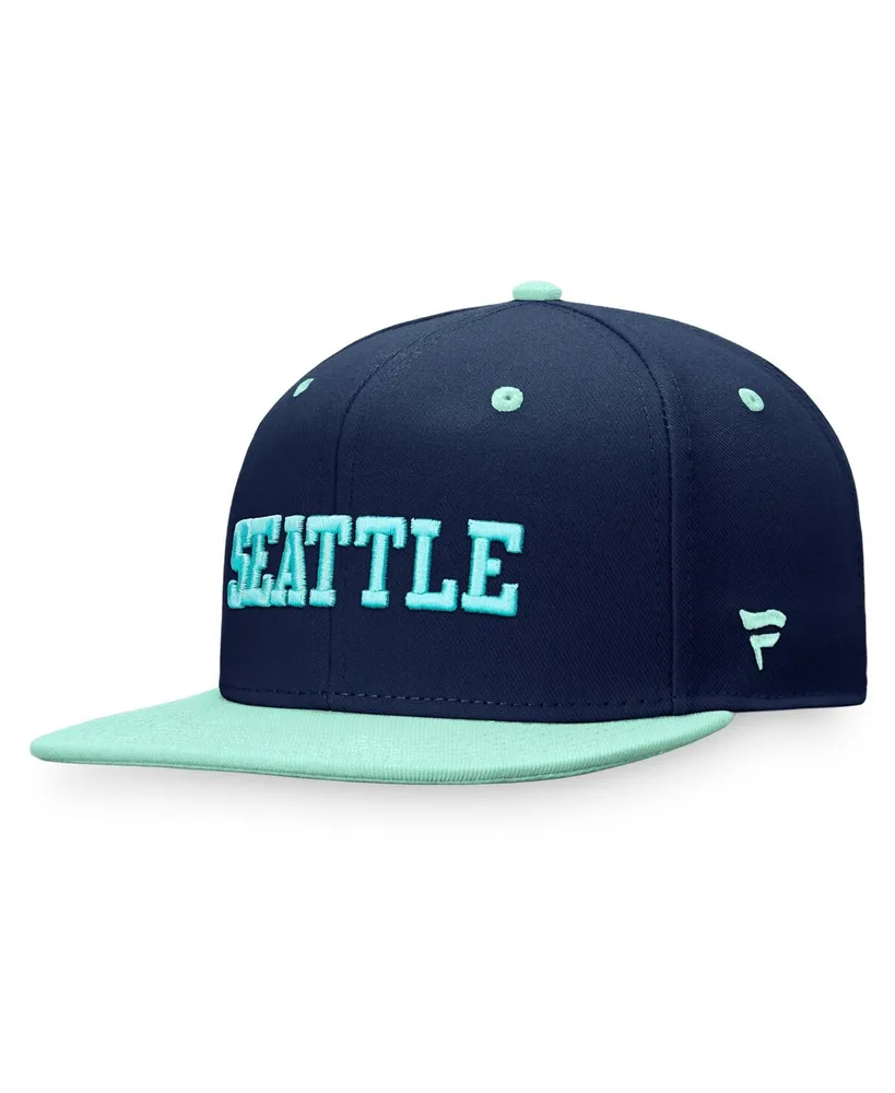 Men's Fanatics Deep Sea Blue, Light Blue Seattle Kraken Heritage City Two-Tone Snapback Hat