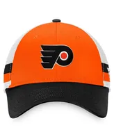 Men's Fanatics Orange, Black Philadelphia Flyers Breakaway Striped Trucker Snapback Hat