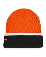 Men's Fanatics Orange and Black Philadelphia Flyers Iconic Striped Cuffed Knit Hat