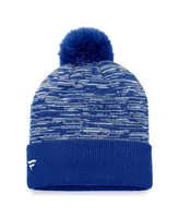 Men's Fanatics Blue Vancouver Canucks Defender Cuffed Knit Hat with Pom