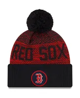 Men's New Era Navy Boston Red Sox Authentic Collection Sport Cuffed Knit Hat with Pom