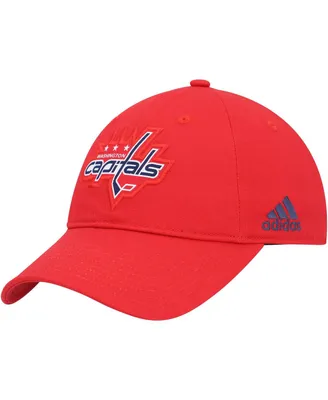 Men's adidas Red Washington Capitals Primary Logo Slouch Adjustable Hat