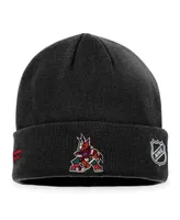 Men's Fanatics Black Arizona Coyotes Authentic Pro Rink Cuffed Knit Hat