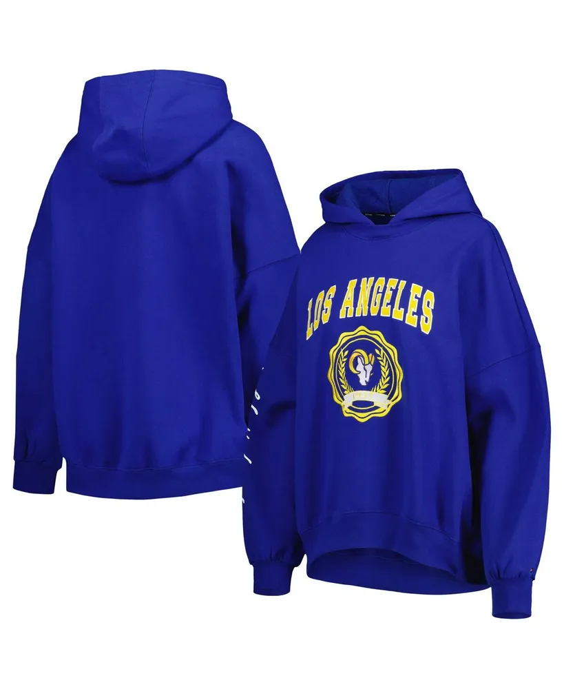 Women's Tommy Hilfiger Royal Los Angeles Rams Becca Drop Shoulder Pullover Hoodie