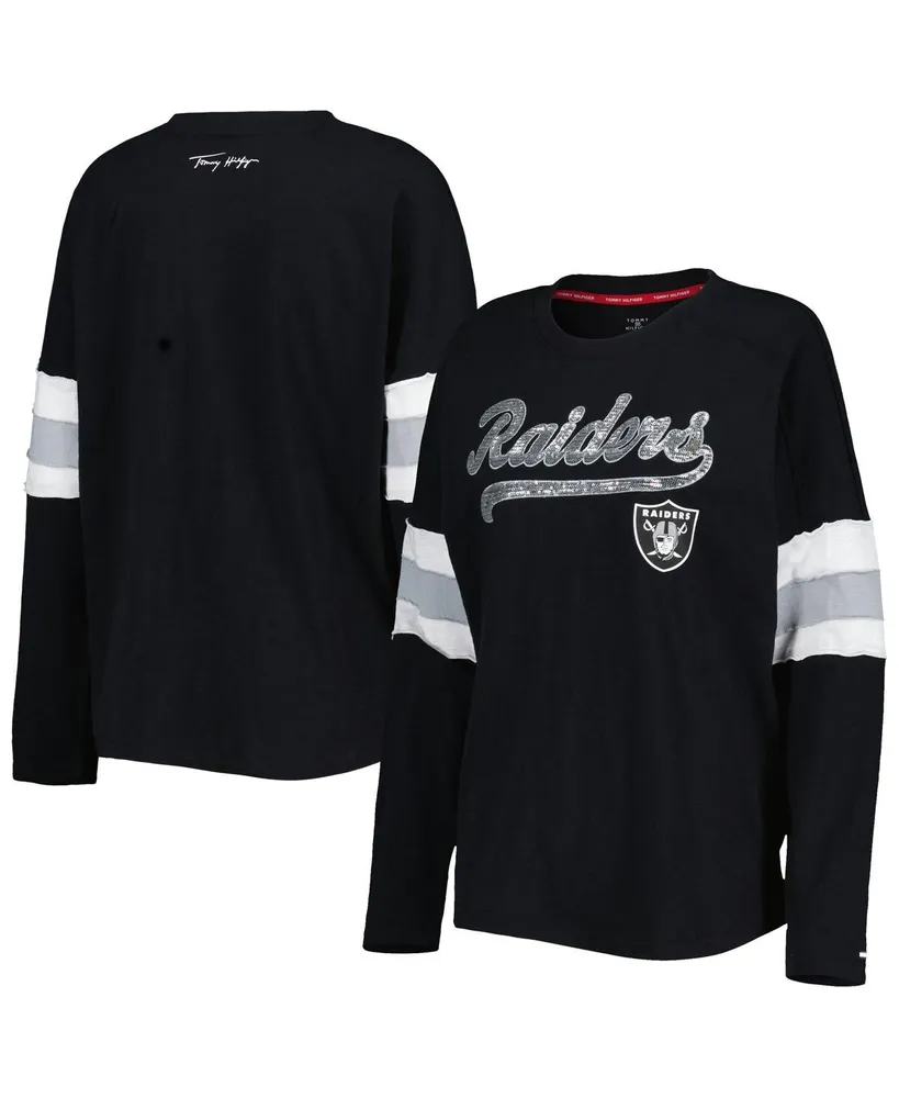 Women's Tommy Hilfiger Black Las Vegas Raiders Justine Long Sleeve Tunic T-shirt