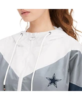 Women's Tommy Hilfiger White, Navy Dallas Cowboys Staci Half-Zip Hoodie Windbreaker Jacket