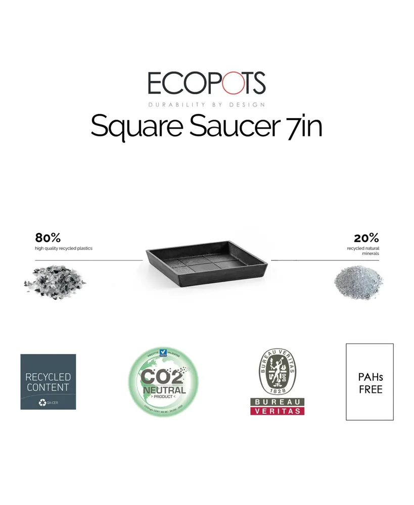 Ecopots Square Modern Indoor Outdoor Planter Saucer