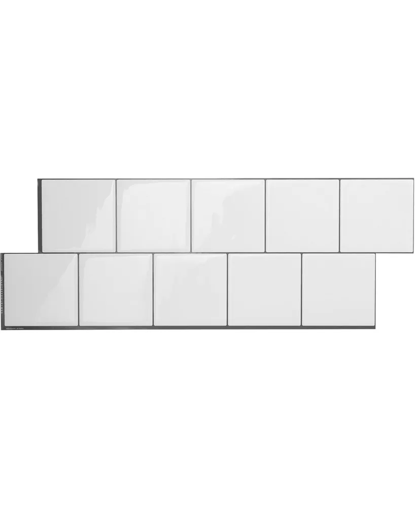 The Smart Tiles Smart Tiles Blok Grey 22.56 in. X 11.58 in. Peel and Stick  Backsplash for Kitchen, Bathroom, Wall Tile 2-pack