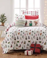 Levtex Meowy Christmas Reversible -Pc. Quilt Set