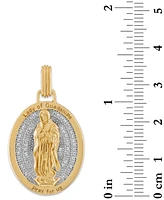 Esquire Men's Jewelry Cubic Zirconia Our Lady of Guadalupe Amulet Pendant in Sterling Silver & 14k Gold-Plate, Created for Macy's