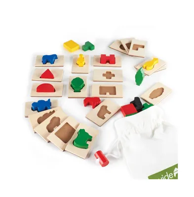 Guidecraft 3D Feel & Find Shapes and Tile Matching Toy - 40 Pieces