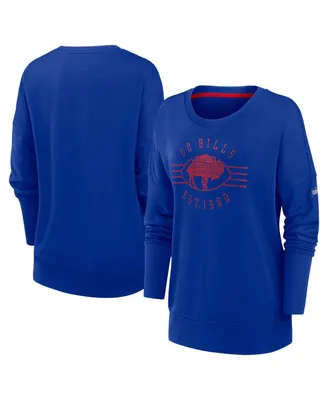 Women's Nike Royal Buffalo Bills Rewind Playback Icon Performance Pullover Sweatshirt