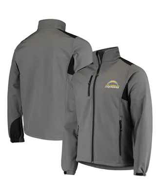 Men's Dunbrooke Charcoal Los Angeles Chargers Circle Softshell Fleece Full-Zip Jacket