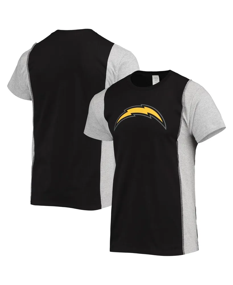 Men's Refried Apparel Black, Heathered Gray Los Angeles Chargers Split T-shirt
