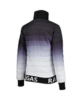 Women's The Wild Collective Black, Silver Las Vegas Raiders Color Block Full-Zip Puffer Jacket