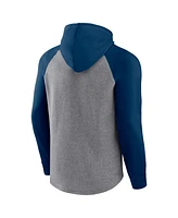 Men's Fanatics Heathered Gray, Navy Chicago Bears By Design Raglan Pullover Hoodie