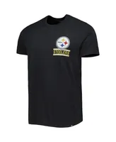 Men's '47 Brand Black Pittsburgh Steelers Open Field Franklin T-shirt