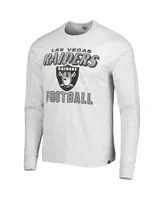 Men's '47 Brand Heathered Gray Las Vegas Raiders Dozer Franklin Long Sleeve T-shirt