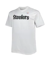 Men's Fanatics White Pittsburgh Steelers Big and Tall Hometown Collection Hot Shot T-shirt