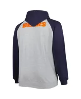 Men's Heather Gray Chicago Bears Big and Tall Fleece Raglan Full-Zip Hoodie Jacket