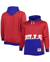 Men's Mitchell & Ness Red and Royal Buffalo Bills Big Tall Face Pullover Hoodie