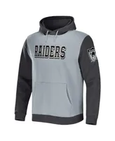 Men's Nfl x Darius Rucker Collection by Fanatics Gray, Charcoal Las Vegas Raiders Colorblock Pullover Hoodie