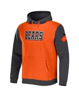 Men's Nfl x Darius Rucker Collection by Fanatics Orange, Heather Charcoal Chicago Bears Colorblock Pullover Hoodie