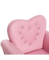 Qaba Kids Sofa Armrest Chair Couch, Pink