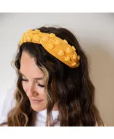 Headbands of Hope Women's Stone Quartz Traditional Knot Headband - Mustard
